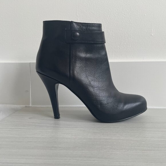 Nine West - Black Leather Ankle Boots - Picture 2 of 10